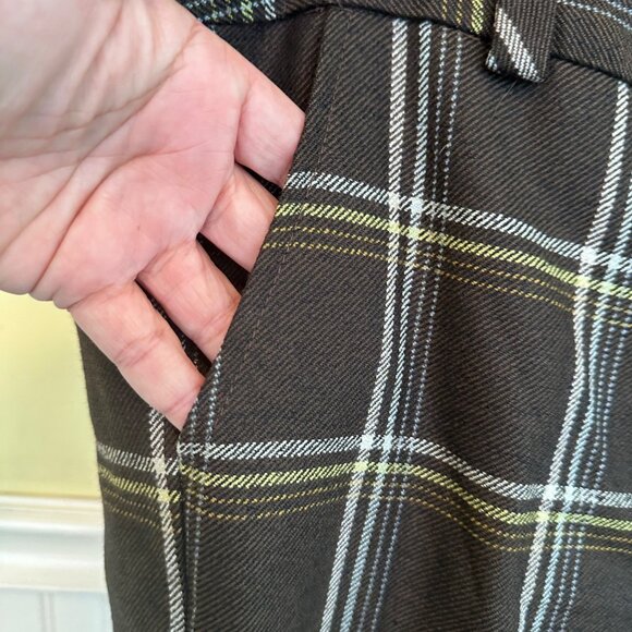 liquid black large check plaid NWT career trousers tailored 6 - Picture 8 of 9